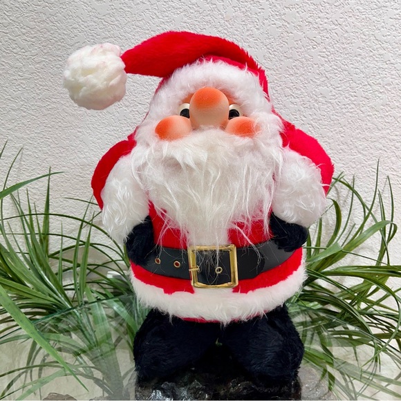 🎅Vintage🎅 Made In USA Rennoc 1982 Santakins Santa Claus Plush With Rubber Face - Picture 2 of 13